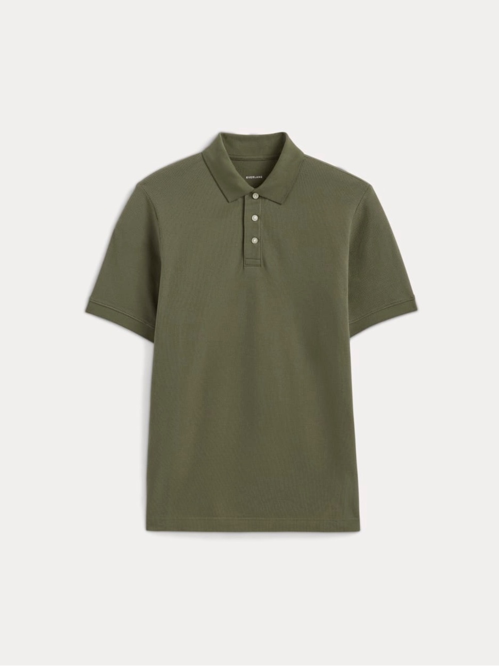 Everlane The Pique Polo Kalamata Green Cotton Short Sleeve Shirt Men M NWT - Picture 2 of 12